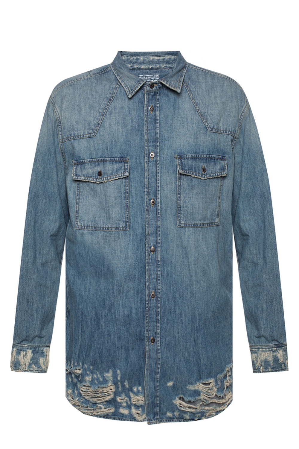 Diesel Black Gold Denim shirt with rips | Men's Clothing | Vitkac